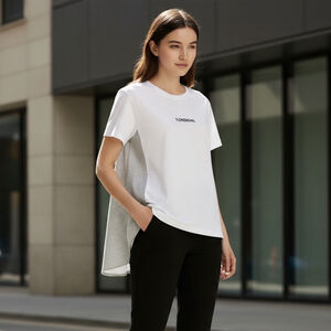 zara women white cotton tunic t-shirt London Sz L